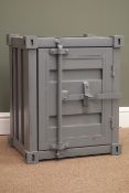 Industrial style shipping container bedside/lamp cabinet, W46cm, H56cm,