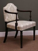 Georgian mahogany framed chair, upholstered back and seat, turned supports,