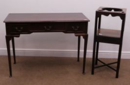 Early 20th century mahogany side table, one long and two short drawers, cabriole legs,