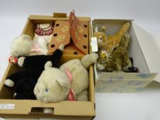 Steiff 'Scary Cat' with gold button and white tag to ear, with certificate, three other Steiff cats,