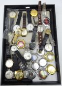 Group of Gents mechanical wristwatches and dials including Sekonda,