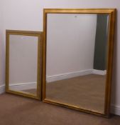 Rectangular gilt framed bevel edged wall mirror (W101cm,