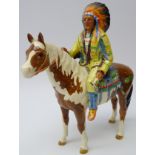 Beswick Mounted Indian upon Skewbald, model No.