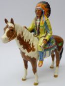 Beswick Mounted Indian upon Skewbald, model No.