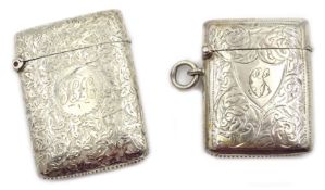 Two Victorian silver vesta cases,