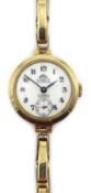 Limit of Switzerland 9ct gold and enamel wristwatch Edinburgh 1891,