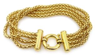 9ct gold four strand bracelet stamped 375, approx 21.