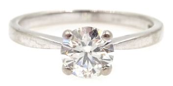18ct white gold single stone diamond ring, hallmarked approx 0.