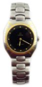 Gentleman's Omega Seamaster Polaris, multifunction quartz steel and gold wristwatch,