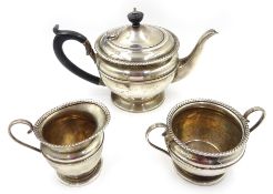 Silver three piece tea set Birmingham 1924 approx 18oz gross Condition Report