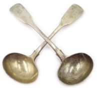 Pair of Georgian silver ladles by William Bateman II London 1836 approx 4oz Condition