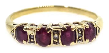 9ct gold (tested) ruby and diamond ring Condition Report Approx 2.