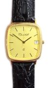 Churchill 9ct gold quartz wristwatch 3mm engraved verso Condition Report <a