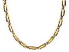 18ct gold rectangular link chain necklace, hallmarked, approx 32.