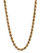 9ct gold rope twist necklace hallmarked 46cm Condition Report 13gm<a