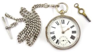 Silver pocket watch by L Rosenberg Leeds no 554159,