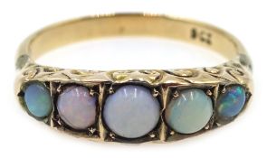 9ct gold five stone opal ring stamped 9ct Condition Report <a href='//www.