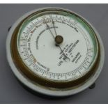 Circular metal cased 'Fishermans Aneroid Barometer' issued by the Royal National Life Boat