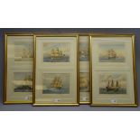 Collection of eight Marine lithographs by J.S. Virtue after W.