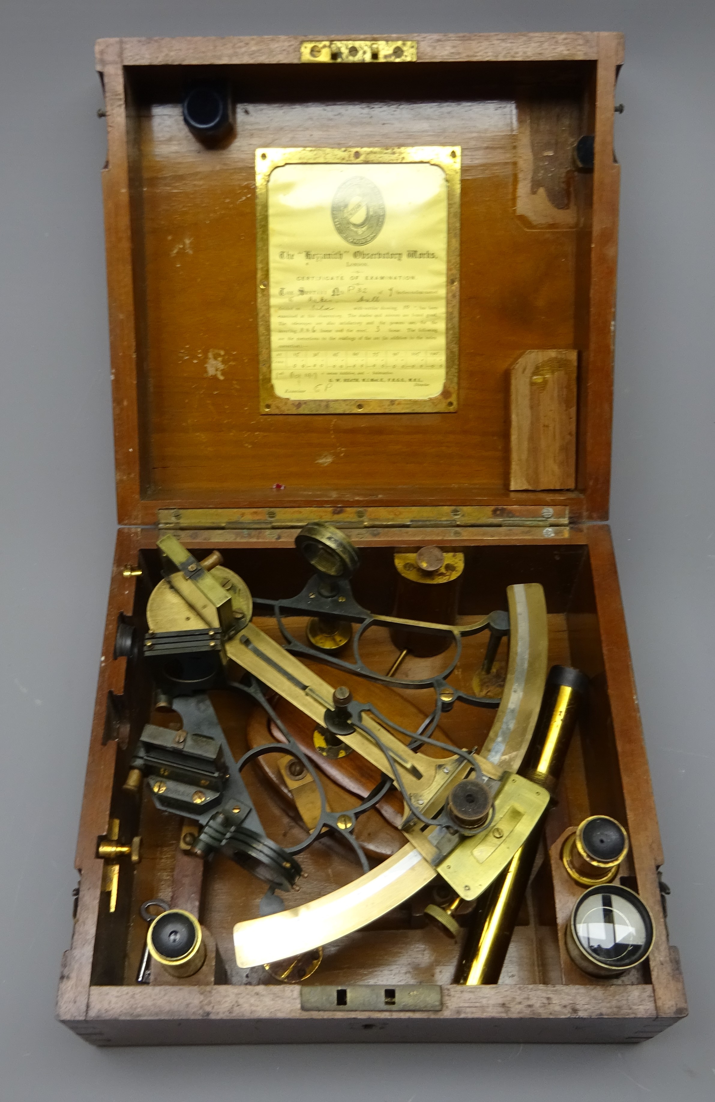 Early 20th century 'Hezzanith' Sextant No.P32, made for W. - Image 7 of 9