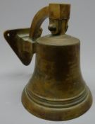 Ship's bell, made from 'Metal From HMS Tiger, Jutland' on bracket H22cm,