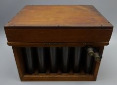 High Tension 60 volt Lead Acid Battery with thirty glass cells and brass terminals,