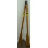 Pair of Estuary Marine spruce dinghy oars,