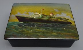 20th century Russian lacquer cigarette box,