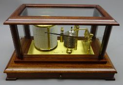 Russell of Norwich mahogany cased barograph 7D R8D with eight tier vacuum and clockwork movement,