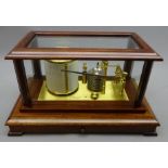 Russell of Norwich mahogany cased barograph 7D R8D with eight tier vacuum and clockwork movement,