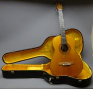 John LeVoi classical guitar with mahogany back and sides and spruce top, bears label signed J.N.