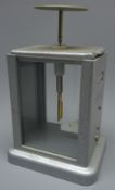 Griffin & George Gold Leaf Electroscope, white scale in grey japanned part glazed case, H16.5cm.