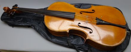 Mid-19th century German Saxony cello with 69.