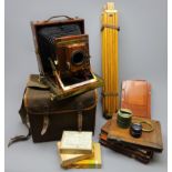 Thornton-Pickard mahogany and brass Half-Plate Imperial Triple-Extension Camera, with R & J Beck 7.