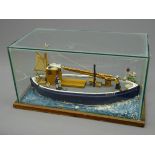 Waterline scratch built model of a Scarborough fishing boat SH106,