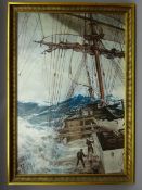 After Montague Dawson 'The Rising Wind' colour print,