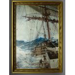 After Montague Dawson 'The Rising Wind' colour print,