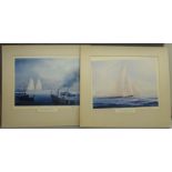 After Tim Thompson, 'The America's Cup' a pair of colour prints by Mayfair Marine Ltd.