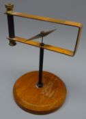 Oersted's apparatus, silvered pointer in copper frame on black japanned support,