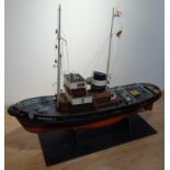 Radio Controlled model of a German Hamburg Tug Bugsier 3, on stand, L82cm,