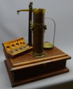 Set of early 20th century cast metal & lacquered brass Bushel Test Scales stamped 'S & R 806',