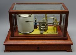 Casella London barograph, with eleven tier vacuum and clockwork movement,