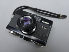 Rollei B35 SLR black edition camera, with Triostar 3.