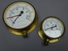 Brass cased Altitude Gauge to measure 65 LBS per square inch & 150 Feet of Water,