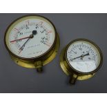 Brass cased Altitude Gauge to measure 65 LBS per square inch & 150 Feet of Water,