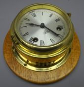Iver Weilbach brass cased ship's bulkhead clock,