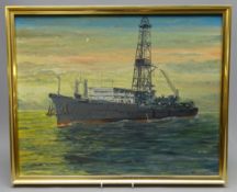 Robert Sheader. Ship's portrait - Drilling Ship Western Offshore No.