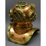 Small decorative brass & copper twelve bolt diving helmet,