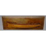 20th century oak half block model of the twin screw vessel 'Azalea', with brass detail,