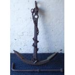 Large cast iron Ship's Admiralty pattern anchor, H150cm,